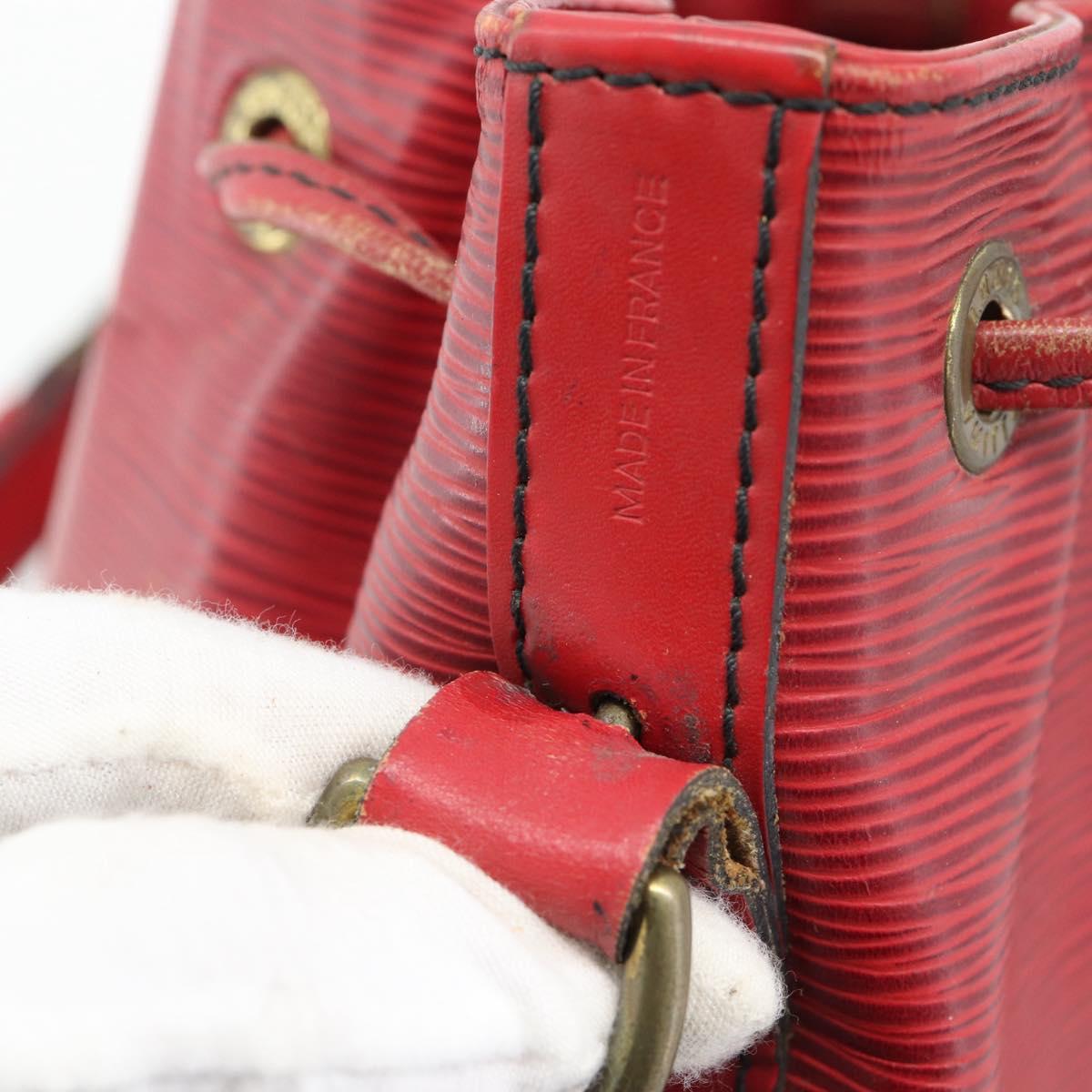 LOUIS VUITTON Epi Petit Noe Shoulder Bag Red M44107 LV Auth 186393