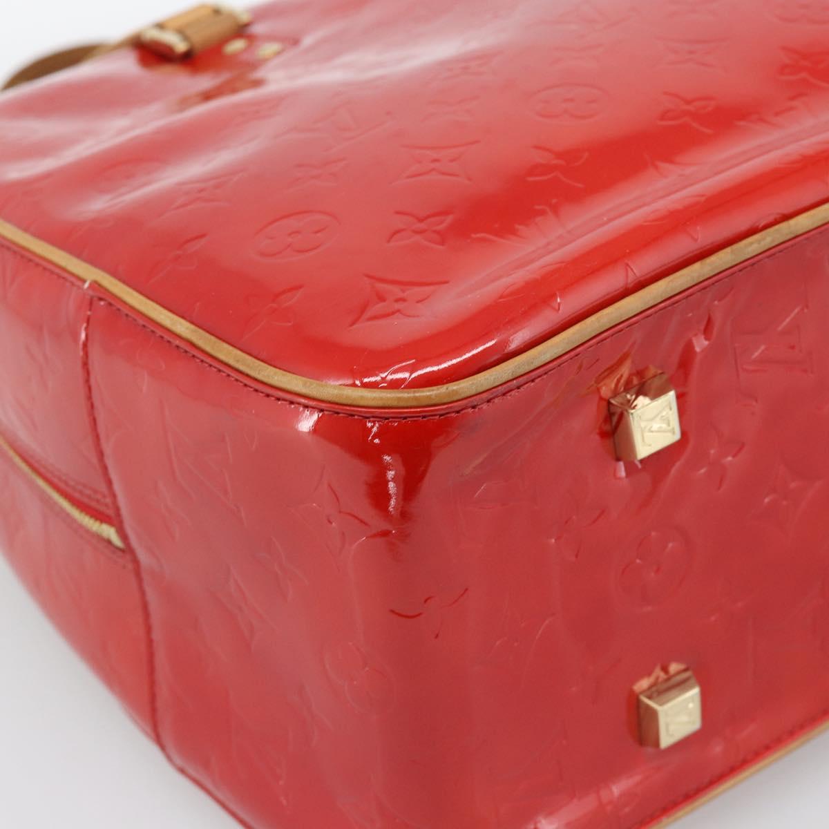 LOUIS VUITTON Monogram Vernis Sutton Hand Bag Red Rouge M91080 LV Auth 186400