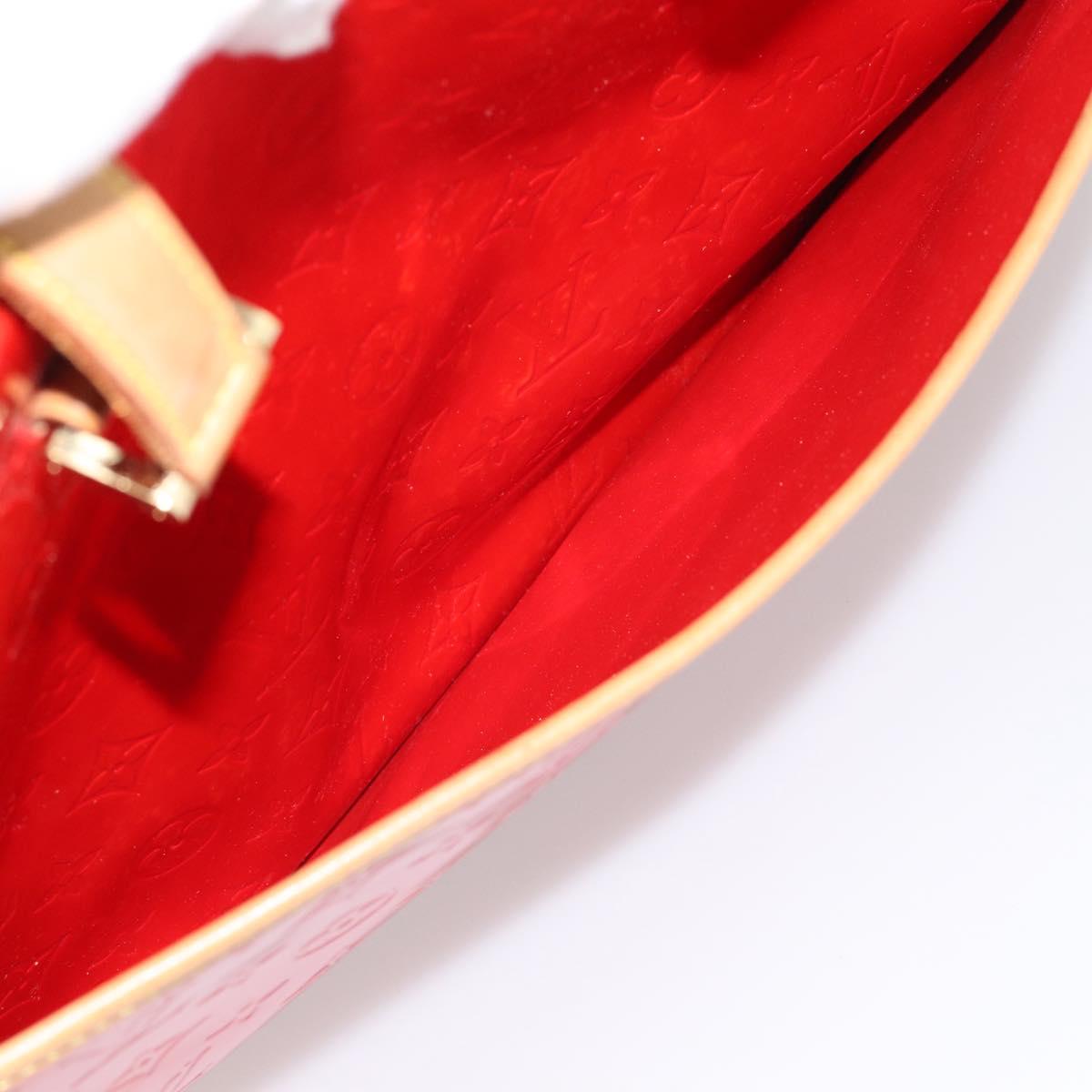 LOUIS VUITTON Monogram Vernis Sutton Hand Bag Red Rouge M91080 LV Auth 186400