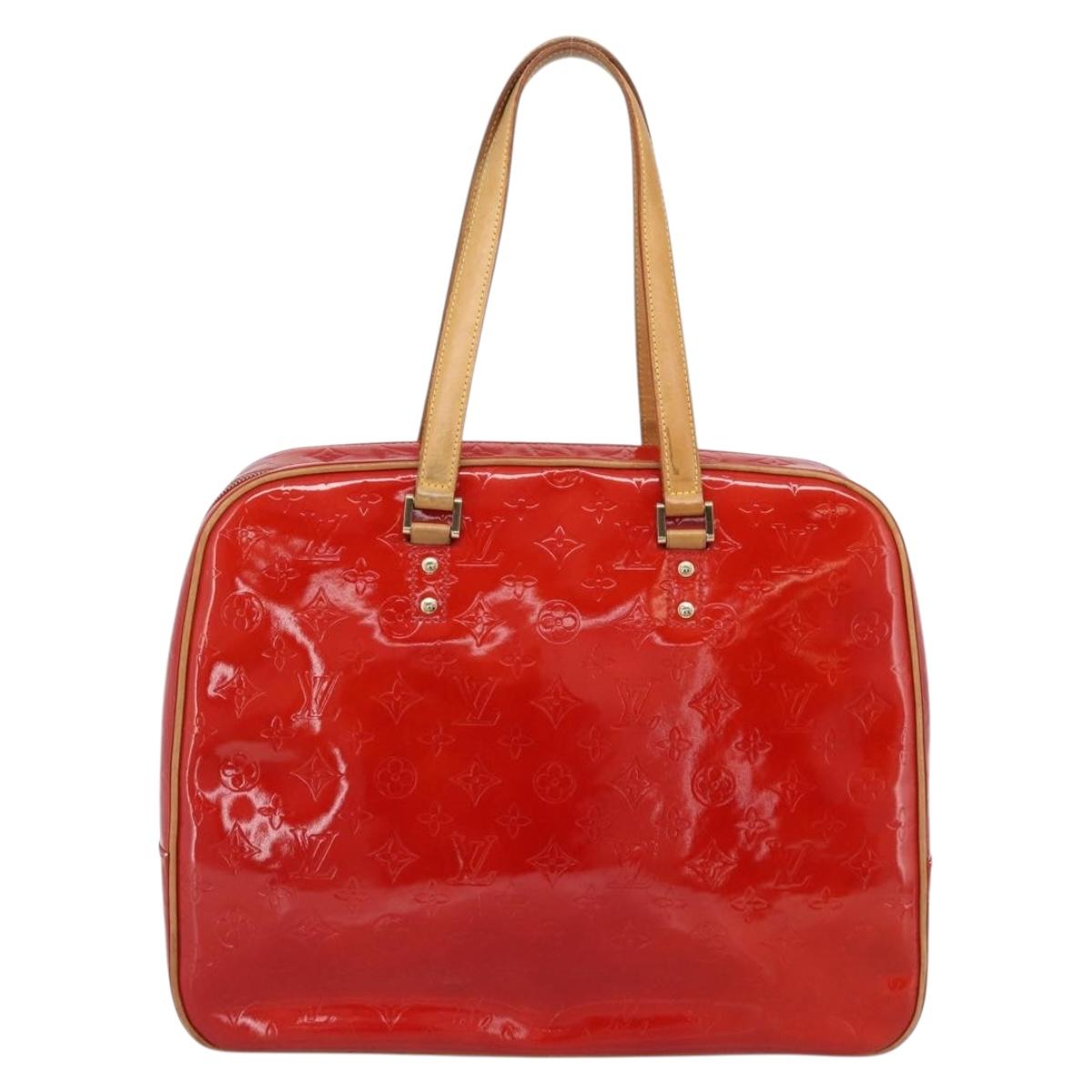 LOUIS VUITTON Monogram Vernis Sutton Hand Bag Red Rouge M91080 LV Auth 186400