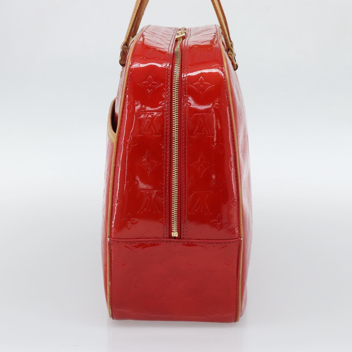 LOUIS VUITTON Monogram Vernis Sutton Hand Bag Red Rouge M91080 LV Auth 186400