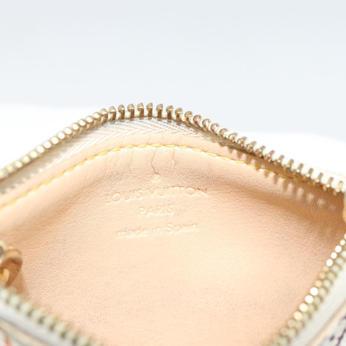 LOUIS VUITTON Monogram Multicolor Pochette Cles Purse White M92655 Auth 186408
