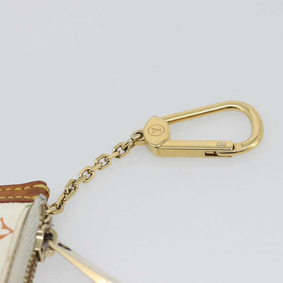 LOUIS VUITTON Monogram Multicolor Pochette Cles Purse White M92655 Auth 186408