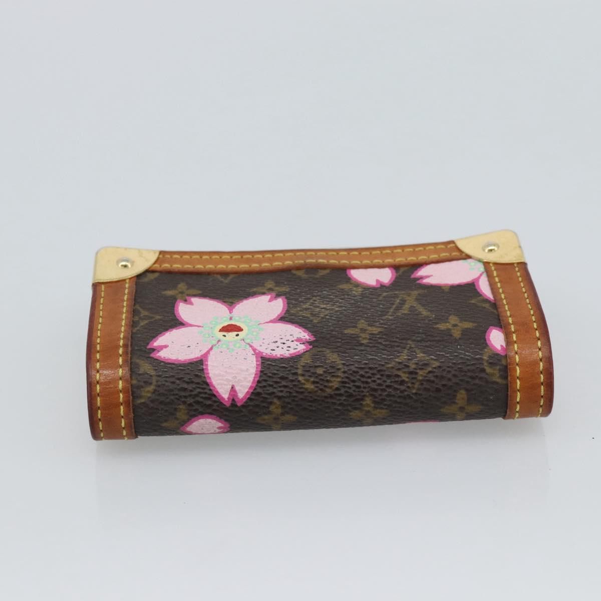 LOUIS VUITTON Cherry Blossom Porte Monnaie Plat Purse M92024 Auth 186409