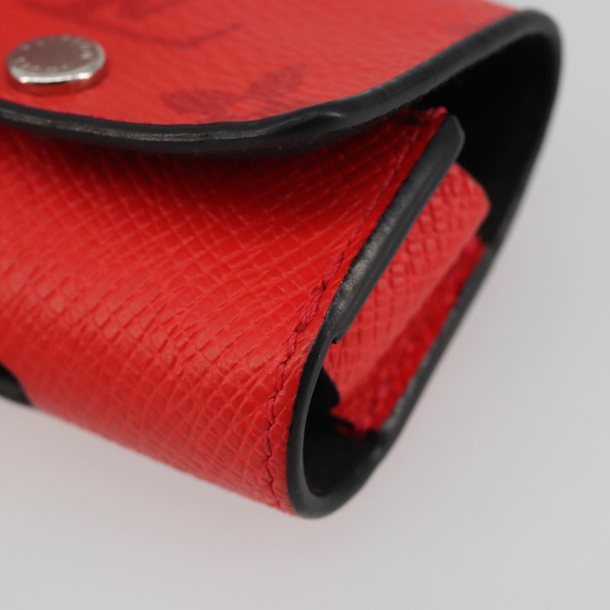 LOUIS VUITTON Tiger Lama Monogram Earphone case Red M77284 Auth 186410M