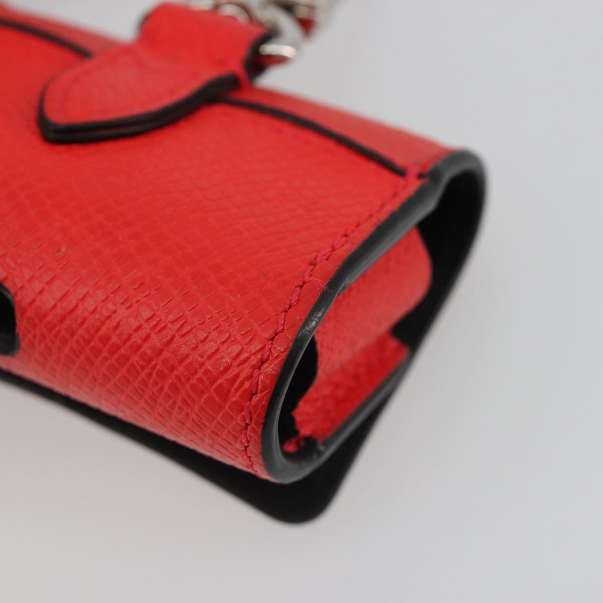 LOUIS VUITTON Tiger Lama Monogram Earphone case Red M77284 Auth 186410M