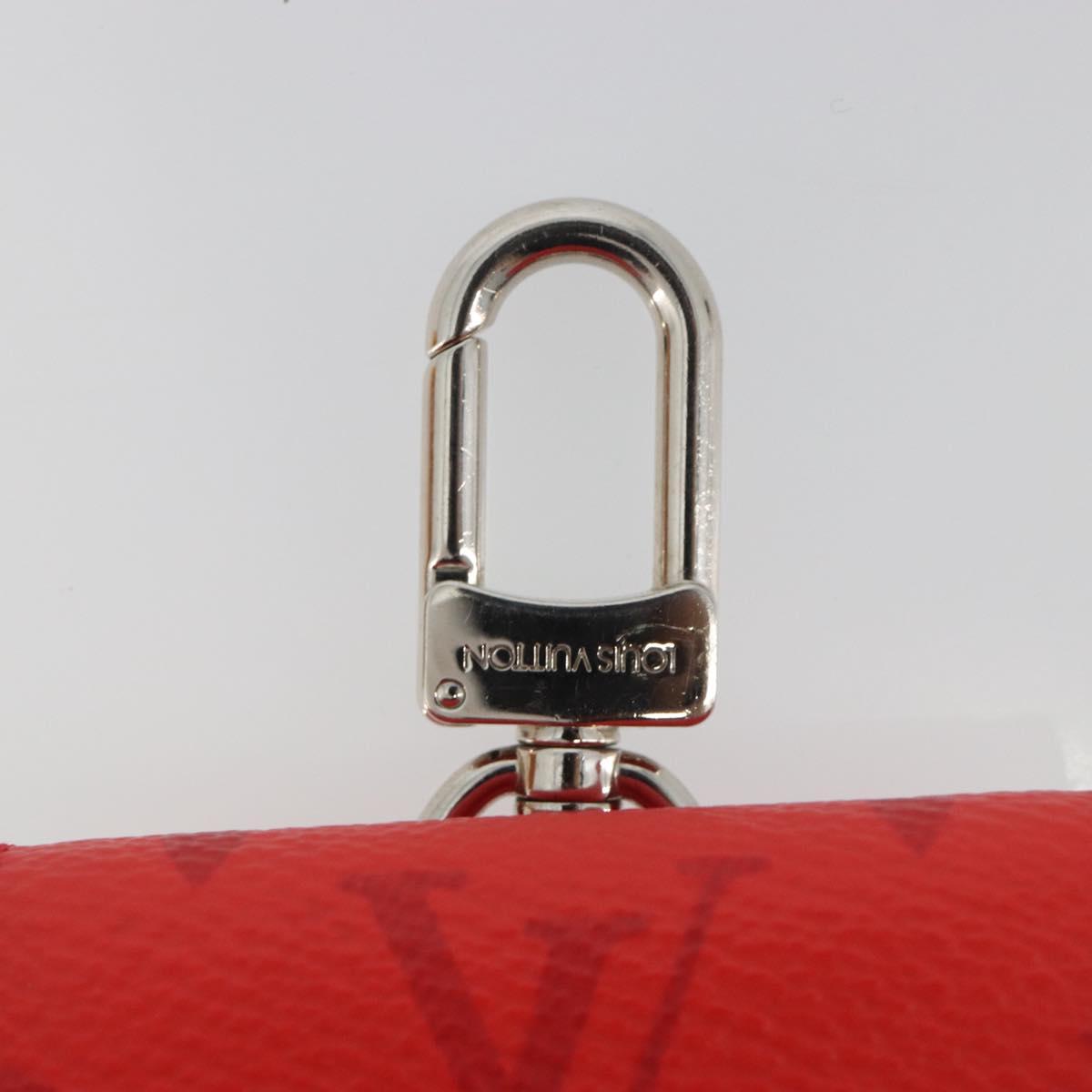 LOUIS VUITTON Tiger Lama Monogram Earphone case Red M77284 Auth 186410M