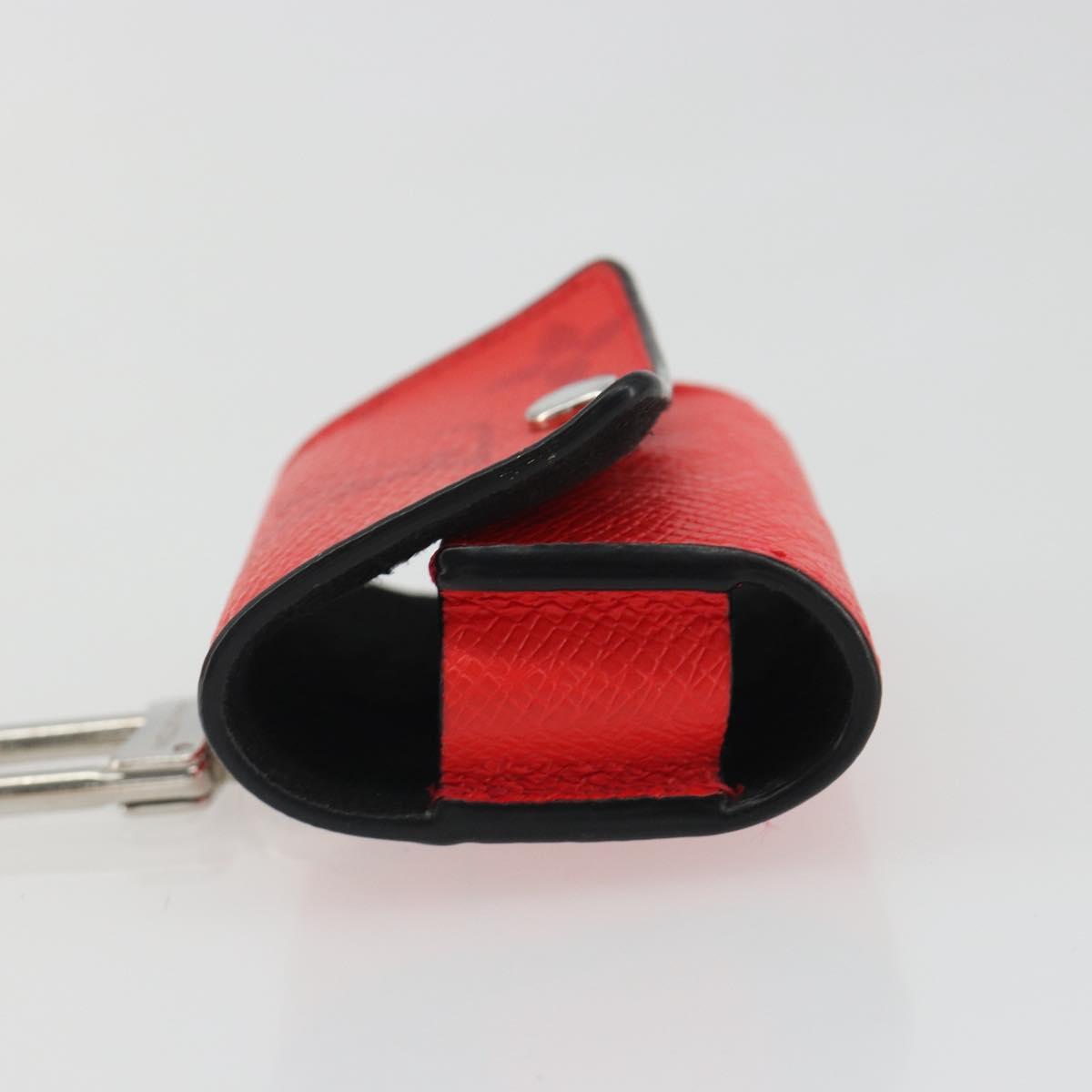 LOUIS VUITTON Tiger Lama Monogram Earphone case Red M77284 Auth 186410M