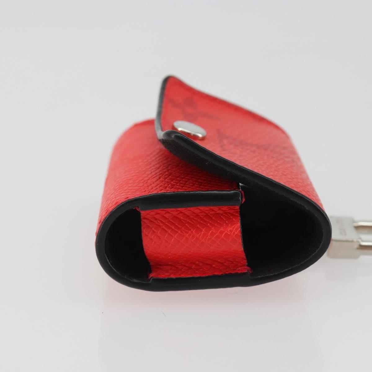 LOUIS VUITTON Tiger Lama Monogram Earphone case Red M77284 Auth 186410M