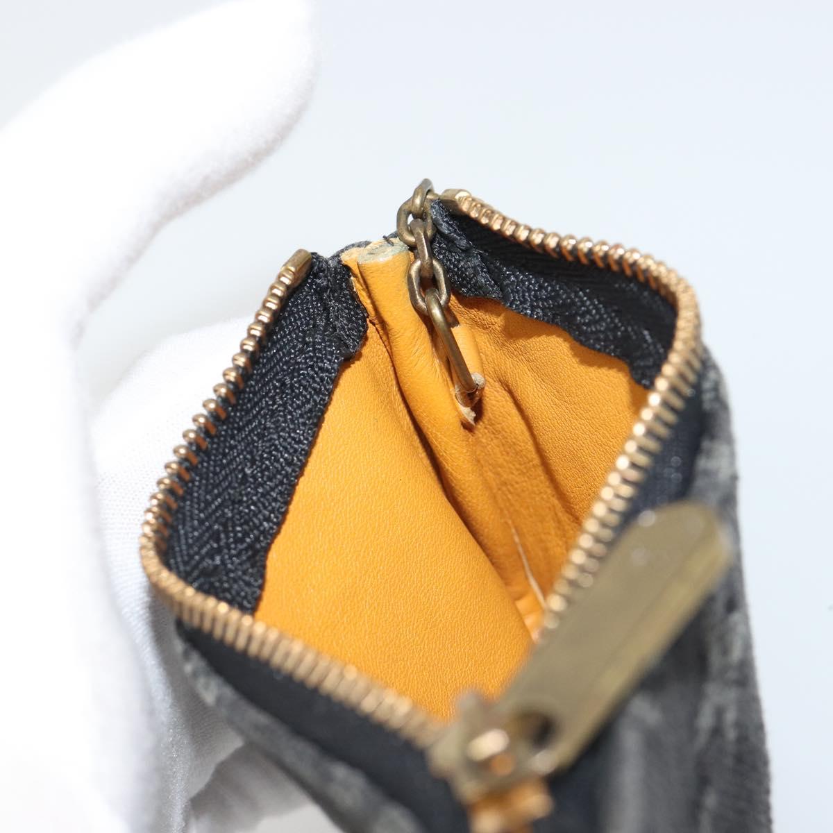 LOUIS VUITTON Monogram Denim Pochette Cles Coin Purse Black M95616 Auth 186411V