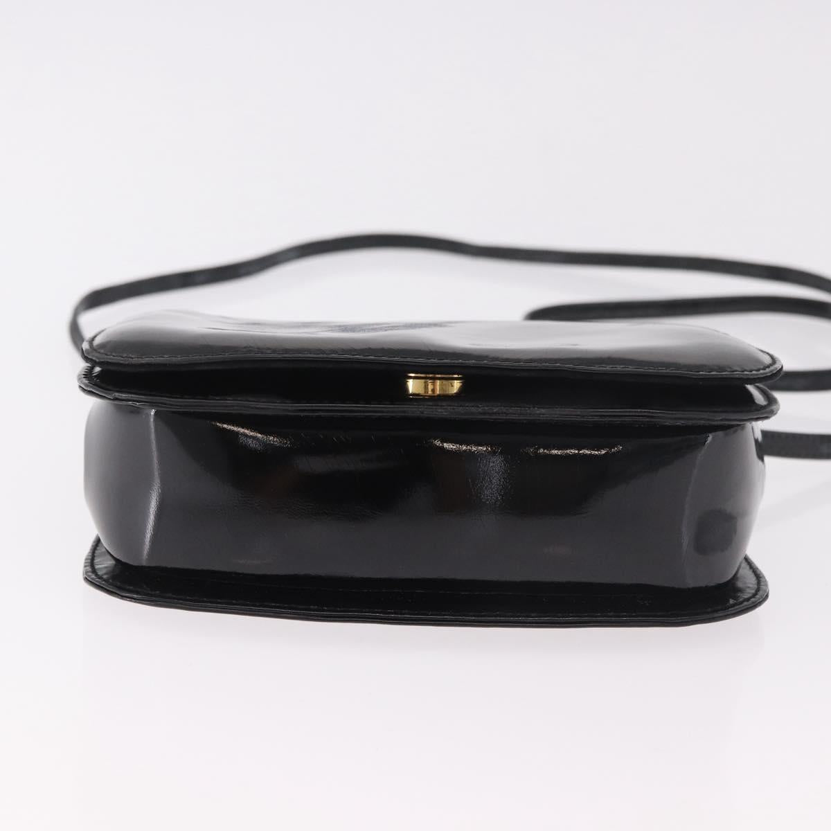 GUCCI Hand Bag Patent leather 2way Black Auth 186418