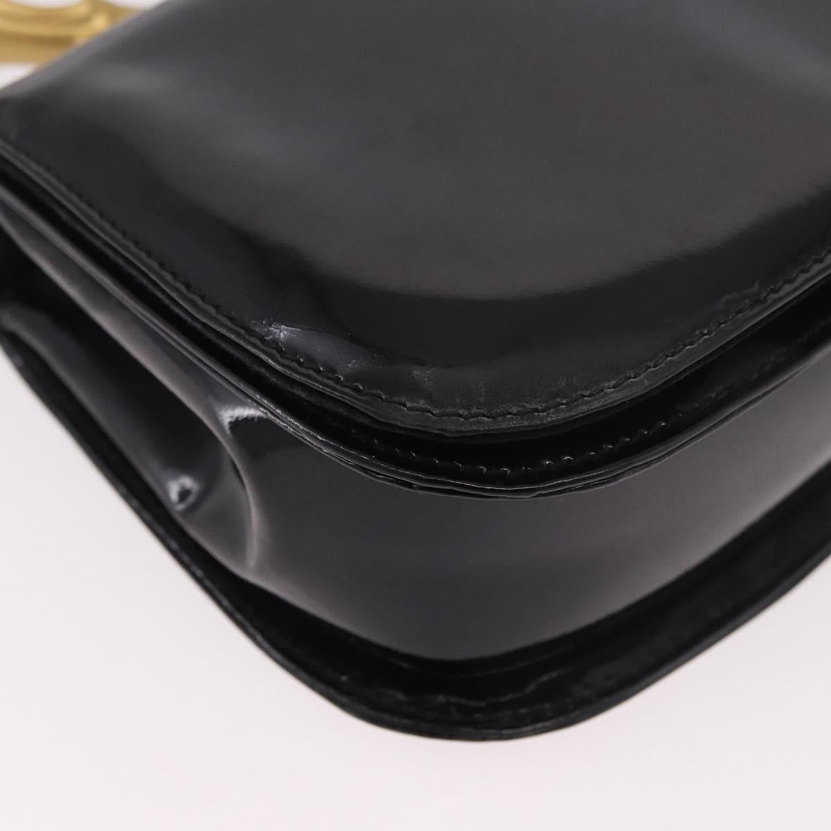 GUCCI Hand Bag Patent leather 2way Black Auth 186418