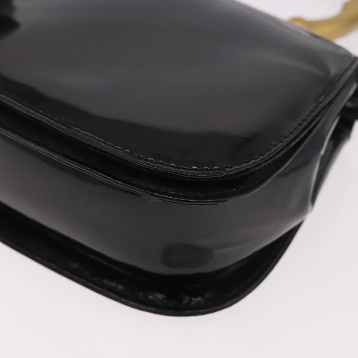 GUCCI Hand Bag Patent leather 2way Black Auth 186418
