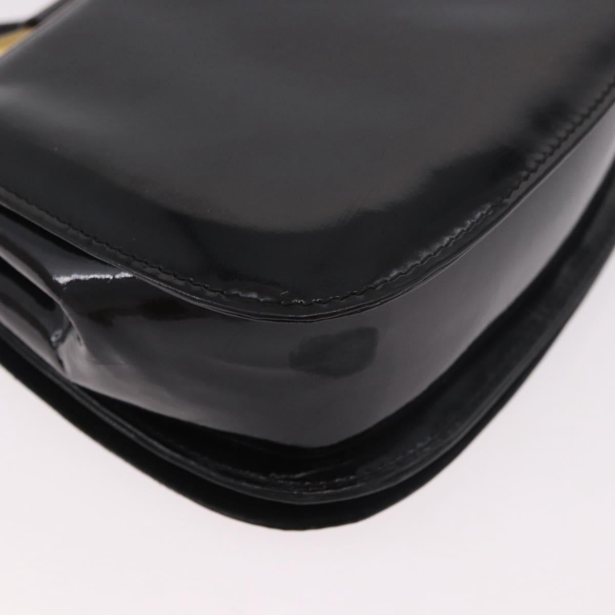 GUCCI Hand Bag Patent leather 2way Black Auth 186418