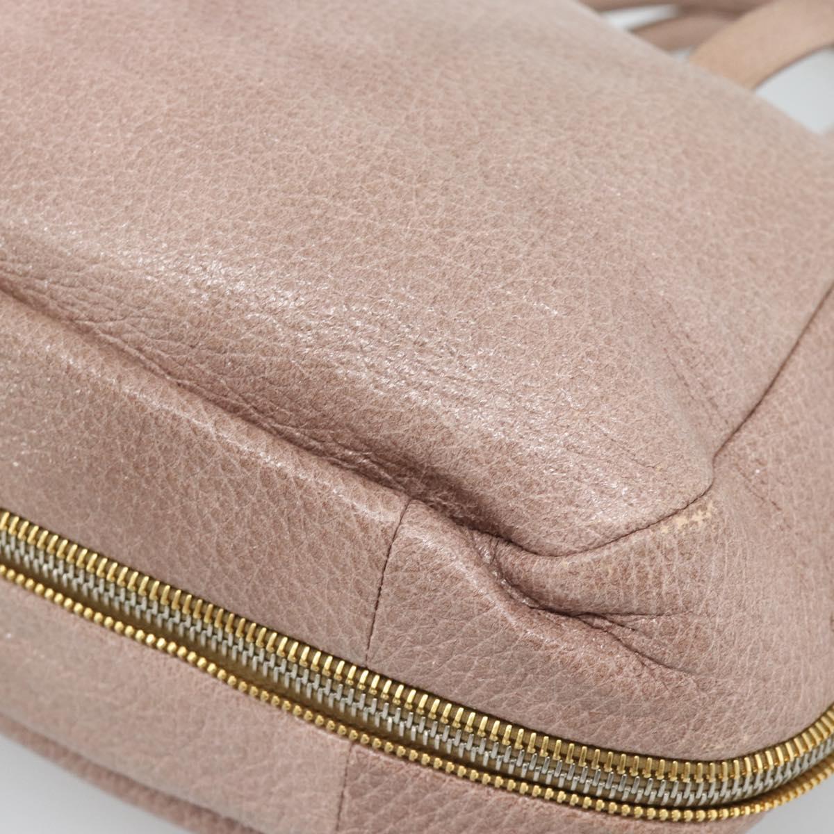 PRADA Hand Bag Vittero Dino Leather Pink Gold Silver Auth 186426V