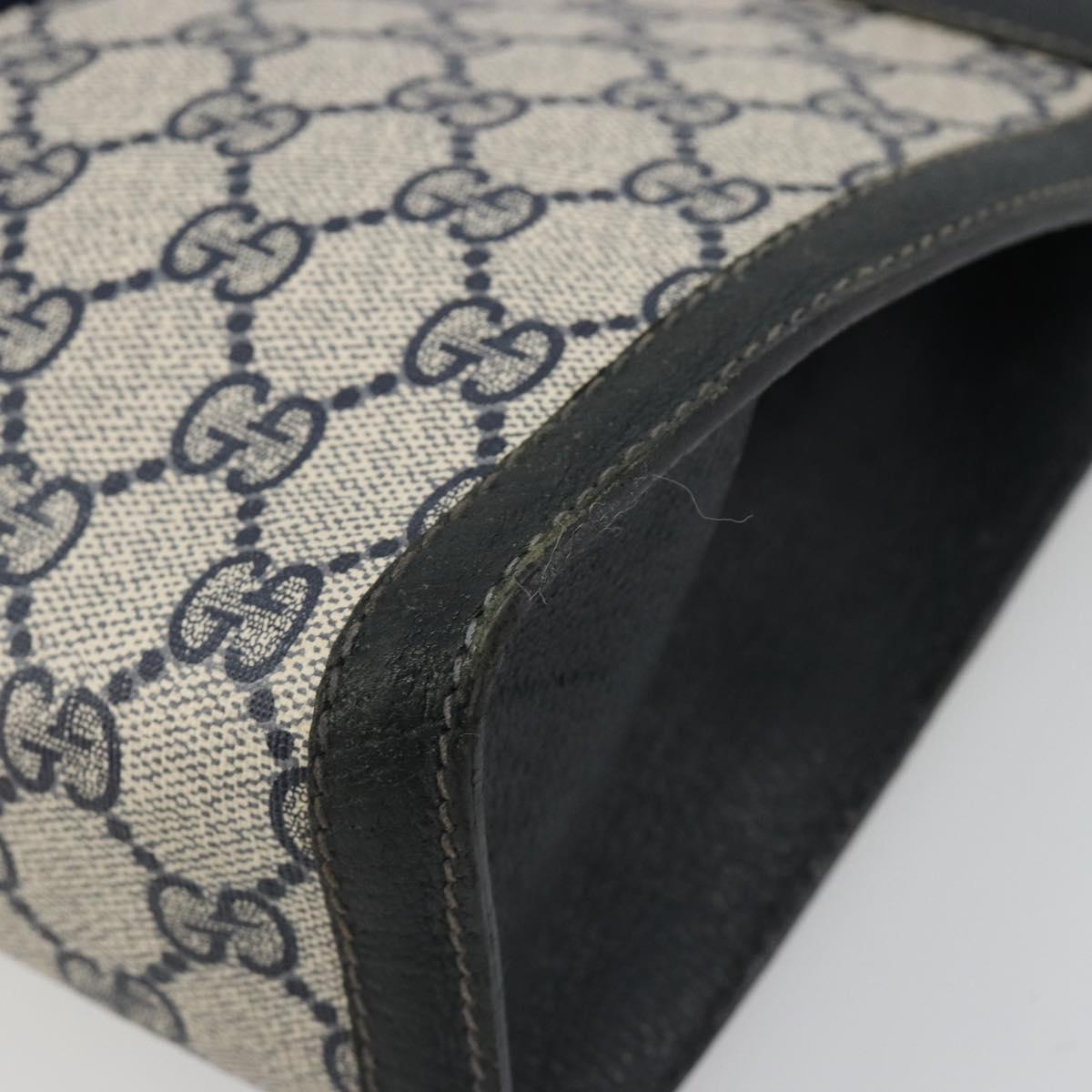 GUCCI GG Supreme Sherry Line Clutch Bag Navy 84 014 2125 28 Auth 186456