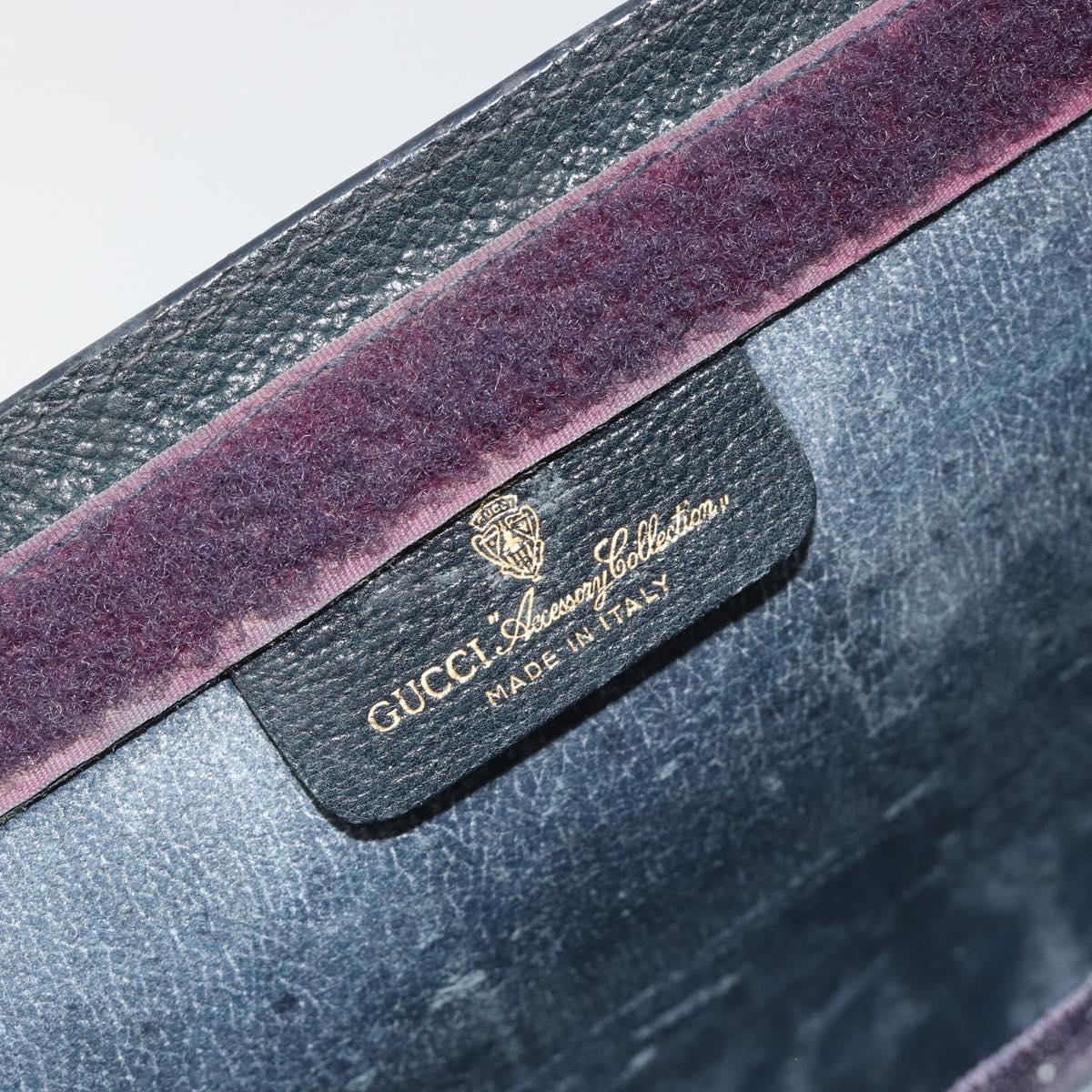 GUCCI GG Supreme Sherry Line Clutch Bag Navy 84 014 2125 28 Auth 186456