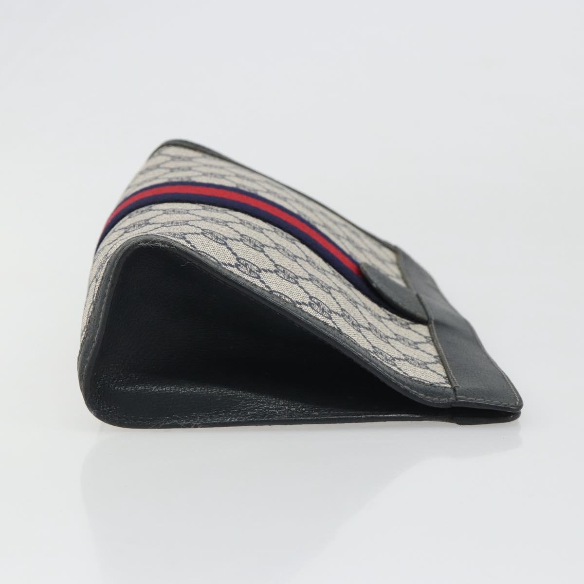 GUCCI GG Supreme Sherry Line Clutch Bag Navy 84 014 2125 28 Auth 186456