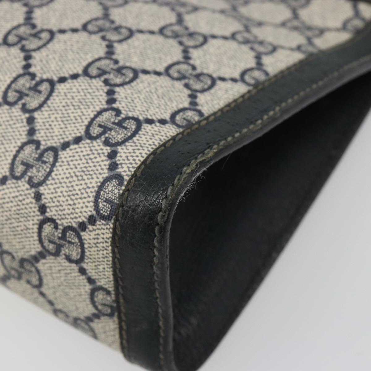 GUCCI GG Supreme Sherry Line Clutch Bag Navy 84 014 2125 28 Auth 186456