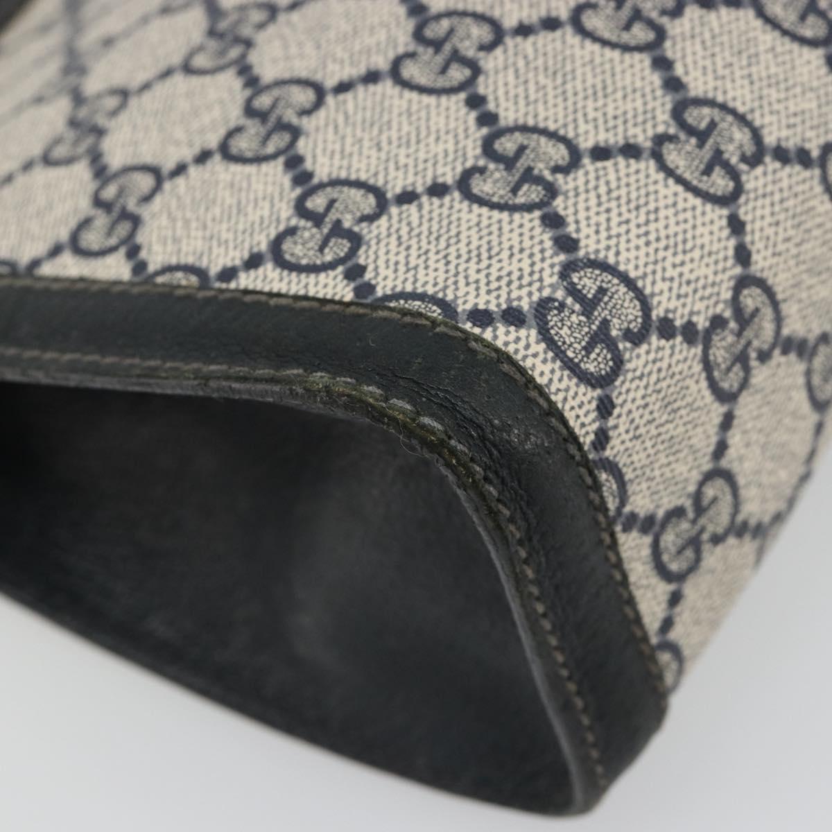 GUCCI GG Supreme Sherry Line Clutch Bag Navy 84 014 2125 28 Auth 186456