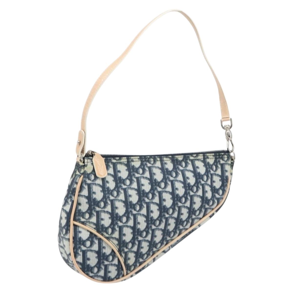 Christian Dior Trotter Canvas Saddle Accessory Pouch PVC Navy Auth 186458V