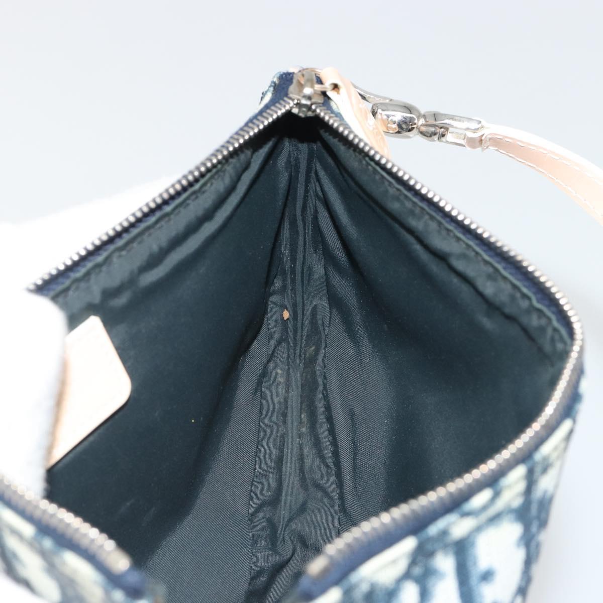 Christian Dior Trotter Canvas Saddle Accessory Pouch PVC Navy Auth 186458V