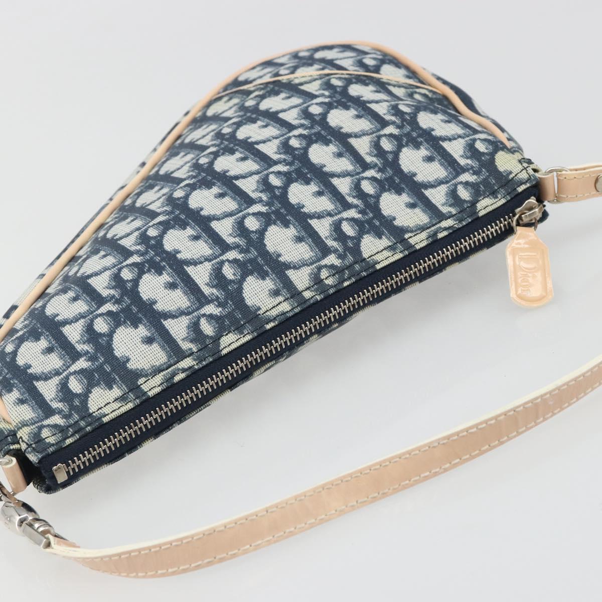 Christian Dior Trotter Canvas Saddle Accessory Pouch PVC Navy Auth 186458V