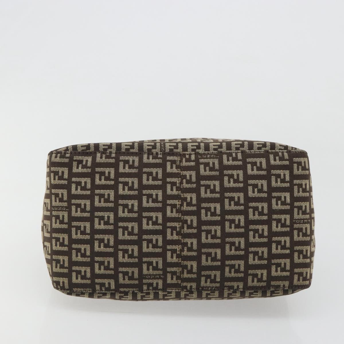 FENDI Zucchino Canvas Mamma Baguette Shoulder Bag Black Auth 186465V