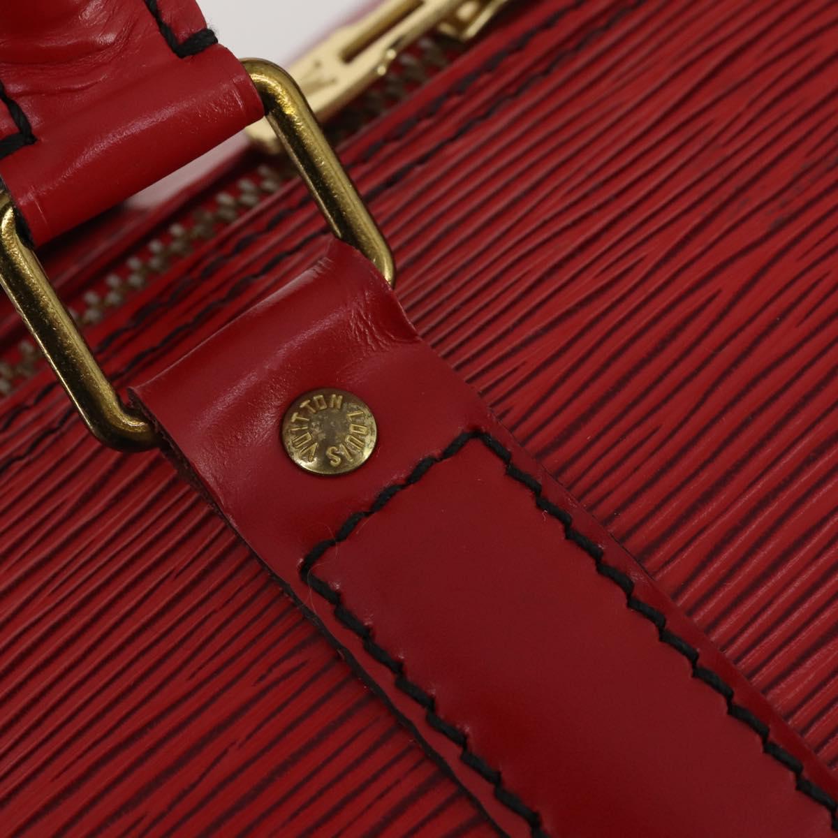 LOUIS VUITTON Epi Keepall 55 Boston Bag Red M42957 LV Auth 186468A