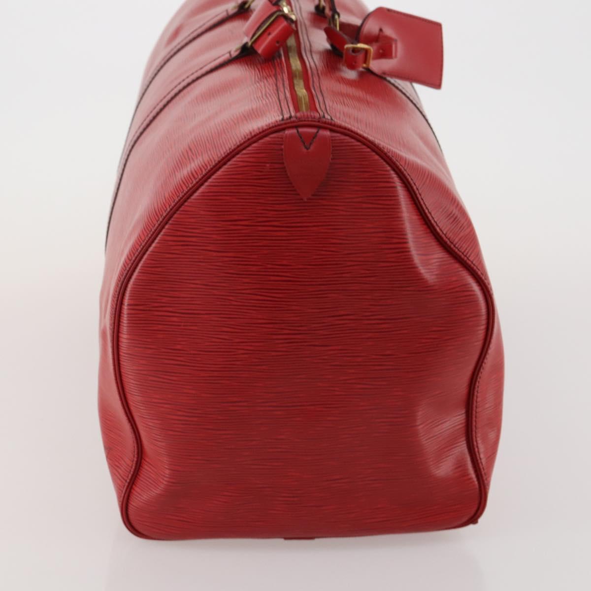 LOUIS VUITTON Epi Keepall 55 Boston Bag Red M42957 LV Auth 186468A