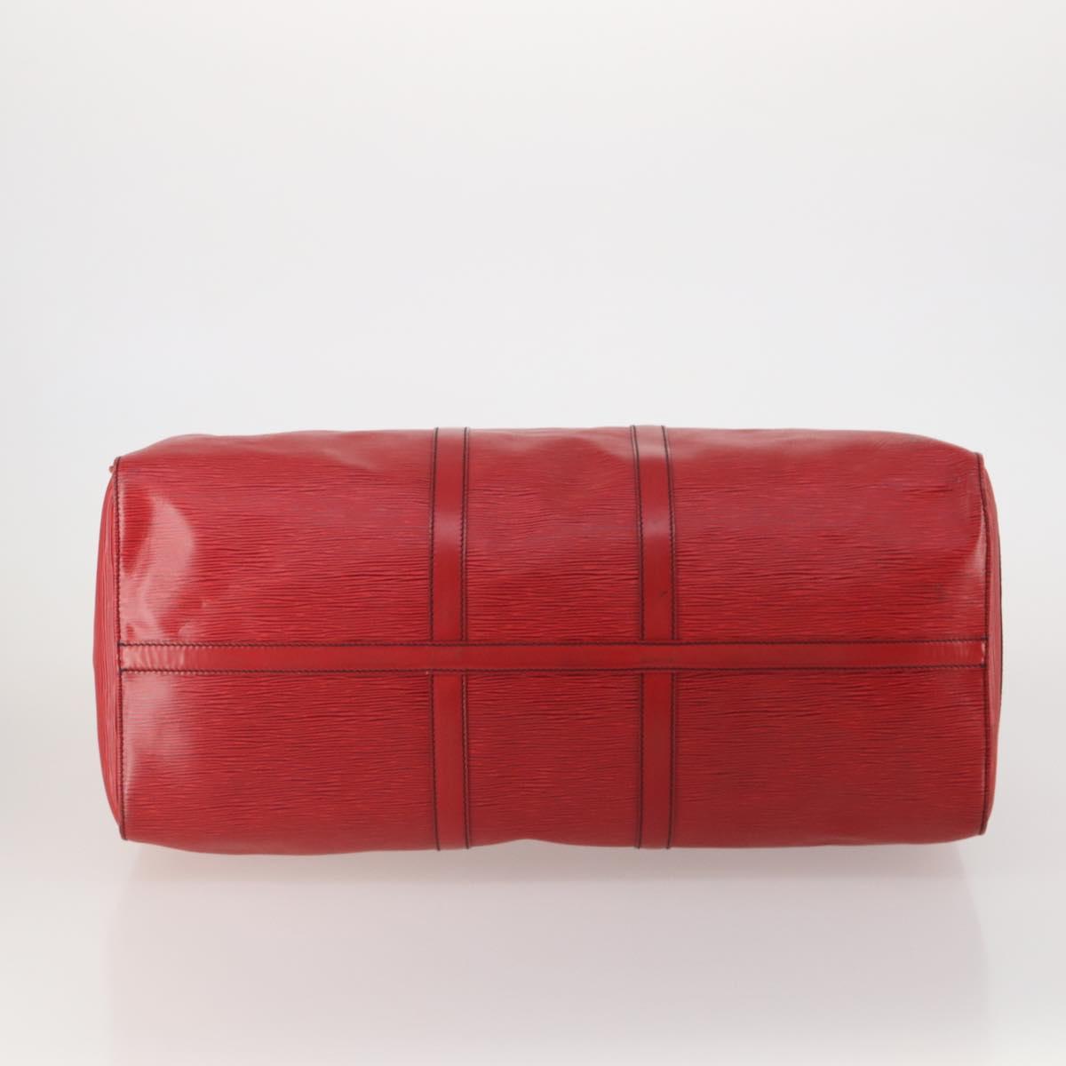 LOUIS VUITTON Epi Keepall 55 Boston Bag Red M42957 LV Auth 186468A