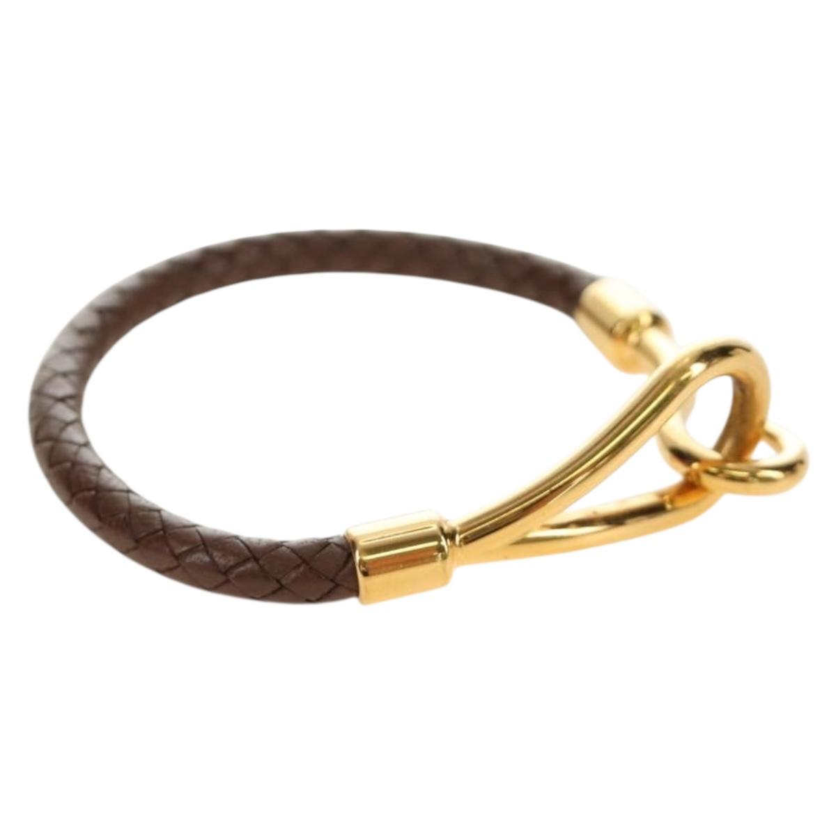 HERMES Jumbo Bracelet Leather Brown Auth 186481V