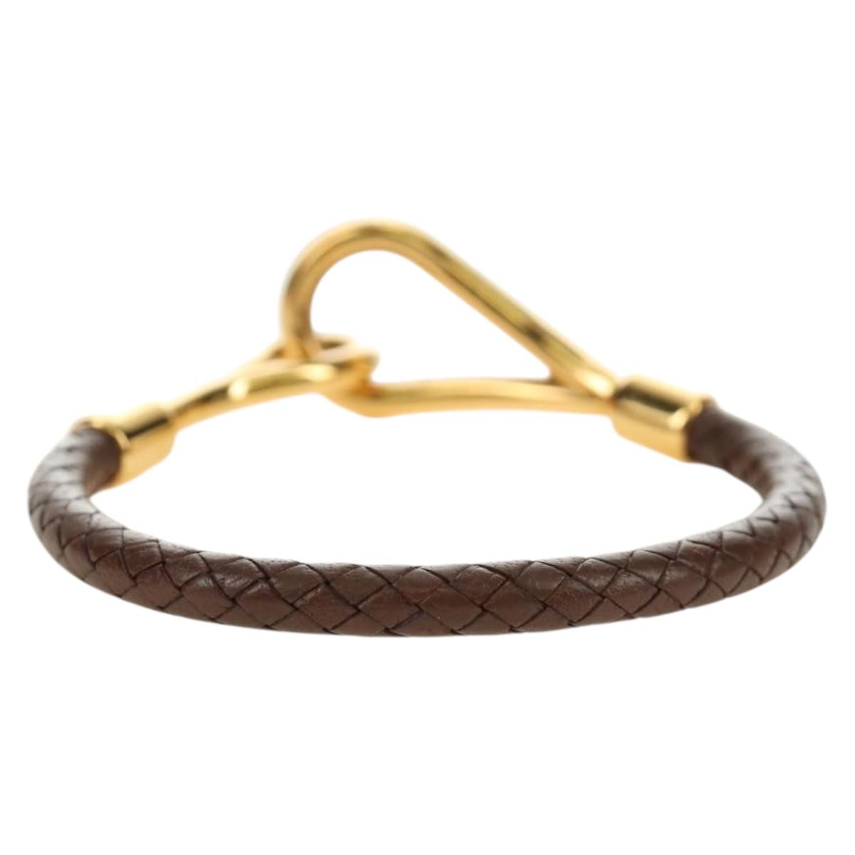 HERMES Jumbo Bracelet Leather Brown Auth 186481V