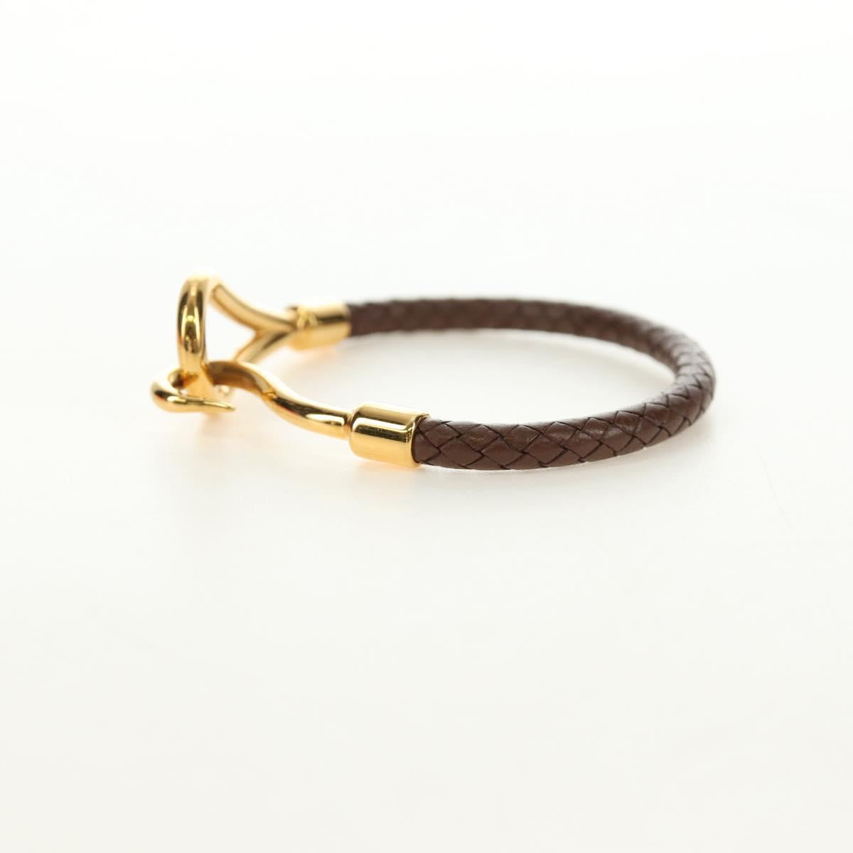 HERMES Jumbo Bracelet Leather Brown Auth 186481V