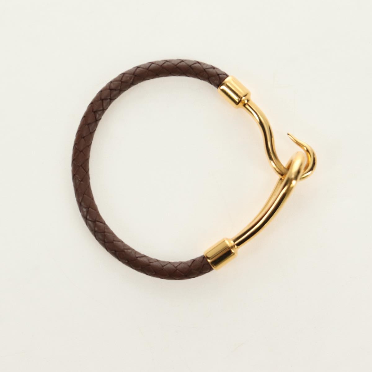 HERMES Jumbo Bracelet Leather Brown Auth 186481V