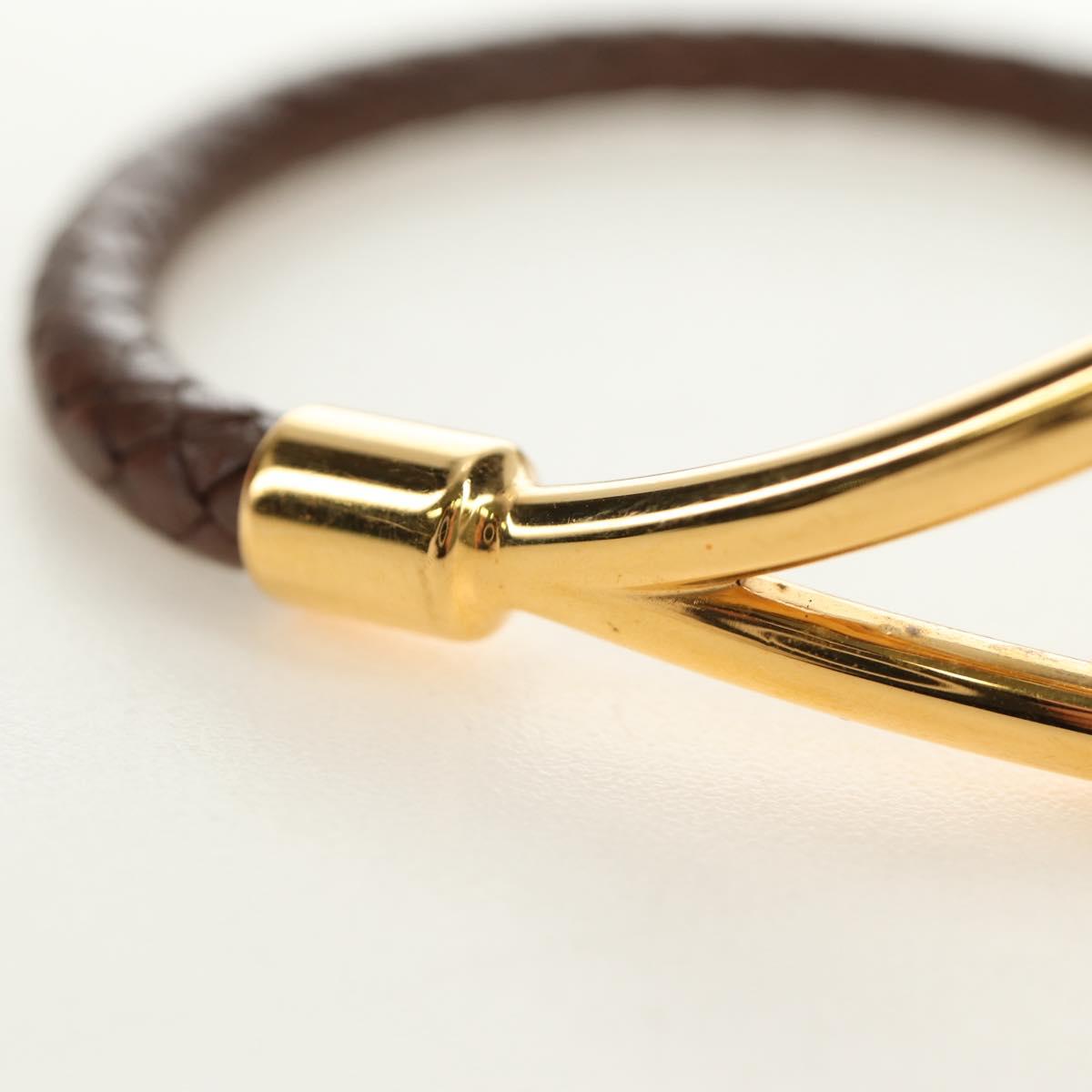 HERMES Jumbo Bracelet Leather Brown Auth 186481V