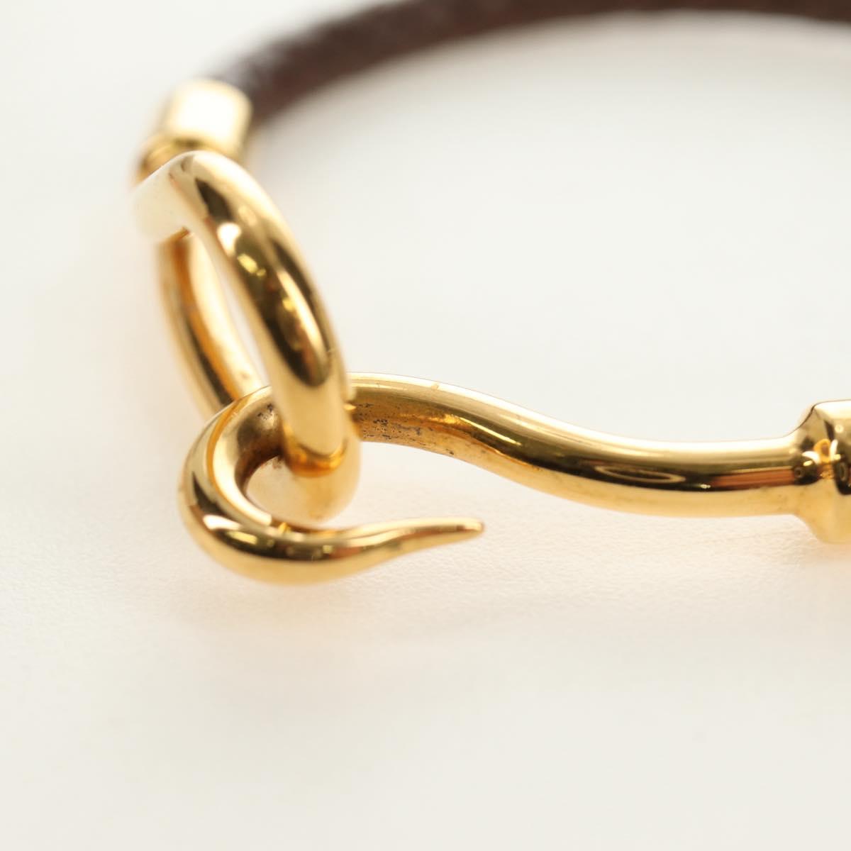 HERMES Jumbo Bracelet Leather Brown Auth 186481V