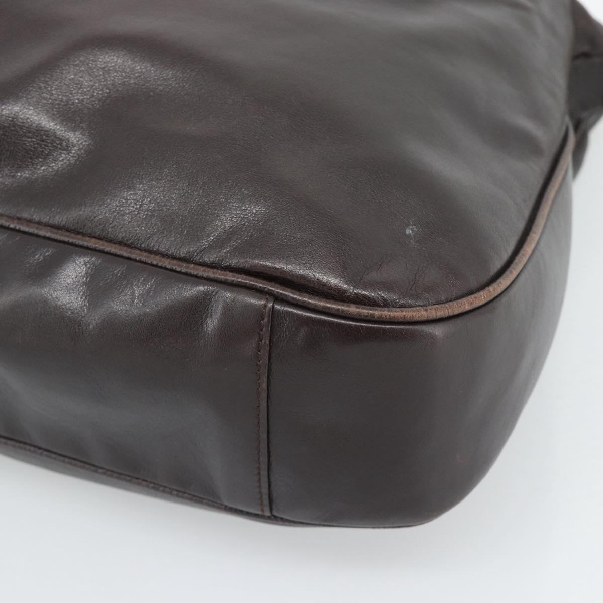 GUCCI Bamboo Shoulder Bag Leather 2way Brown Gold 001 2852 1577 Auth 186540
