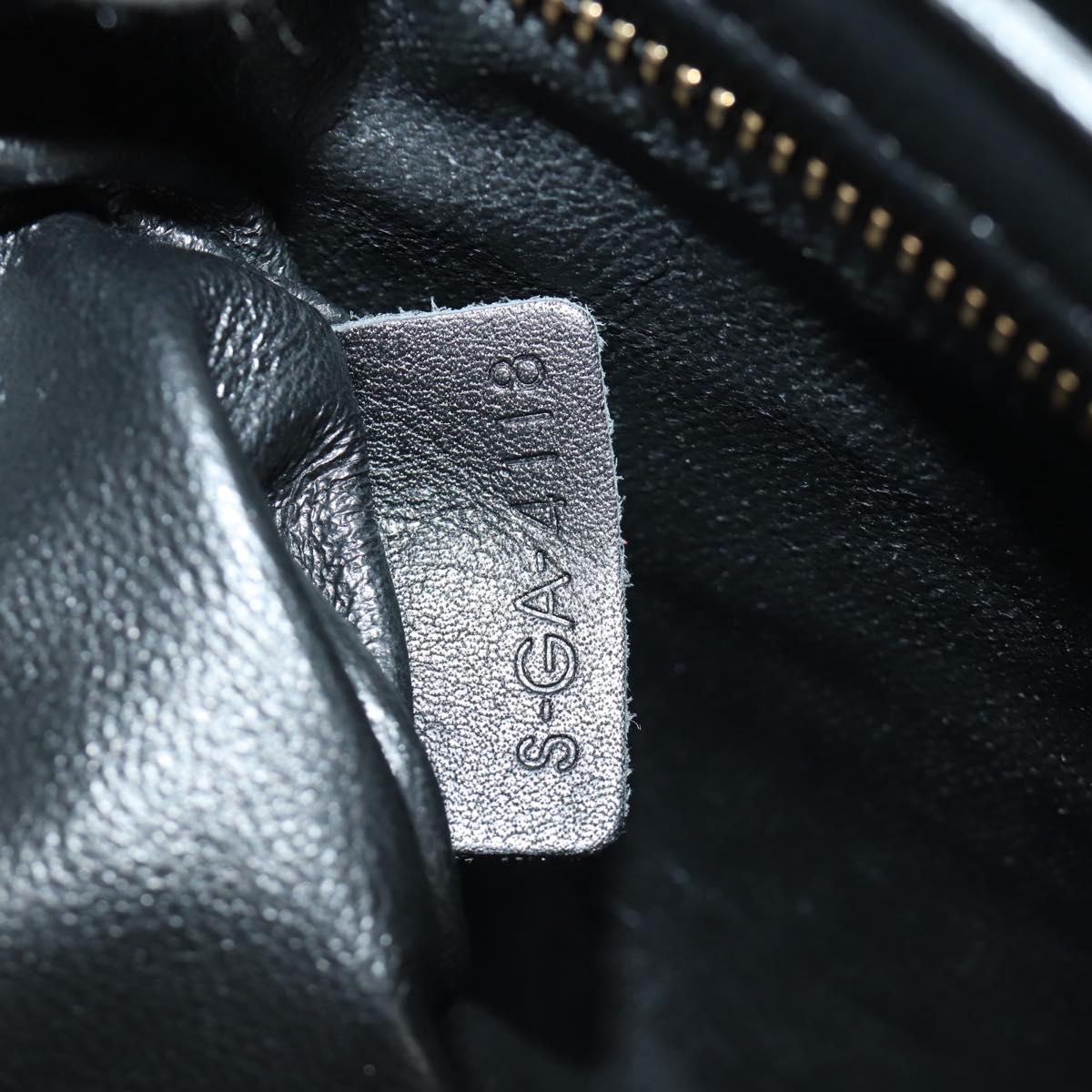 CELINE Chain Shoulder Bag Leather Black Gold Auth 186545SAM