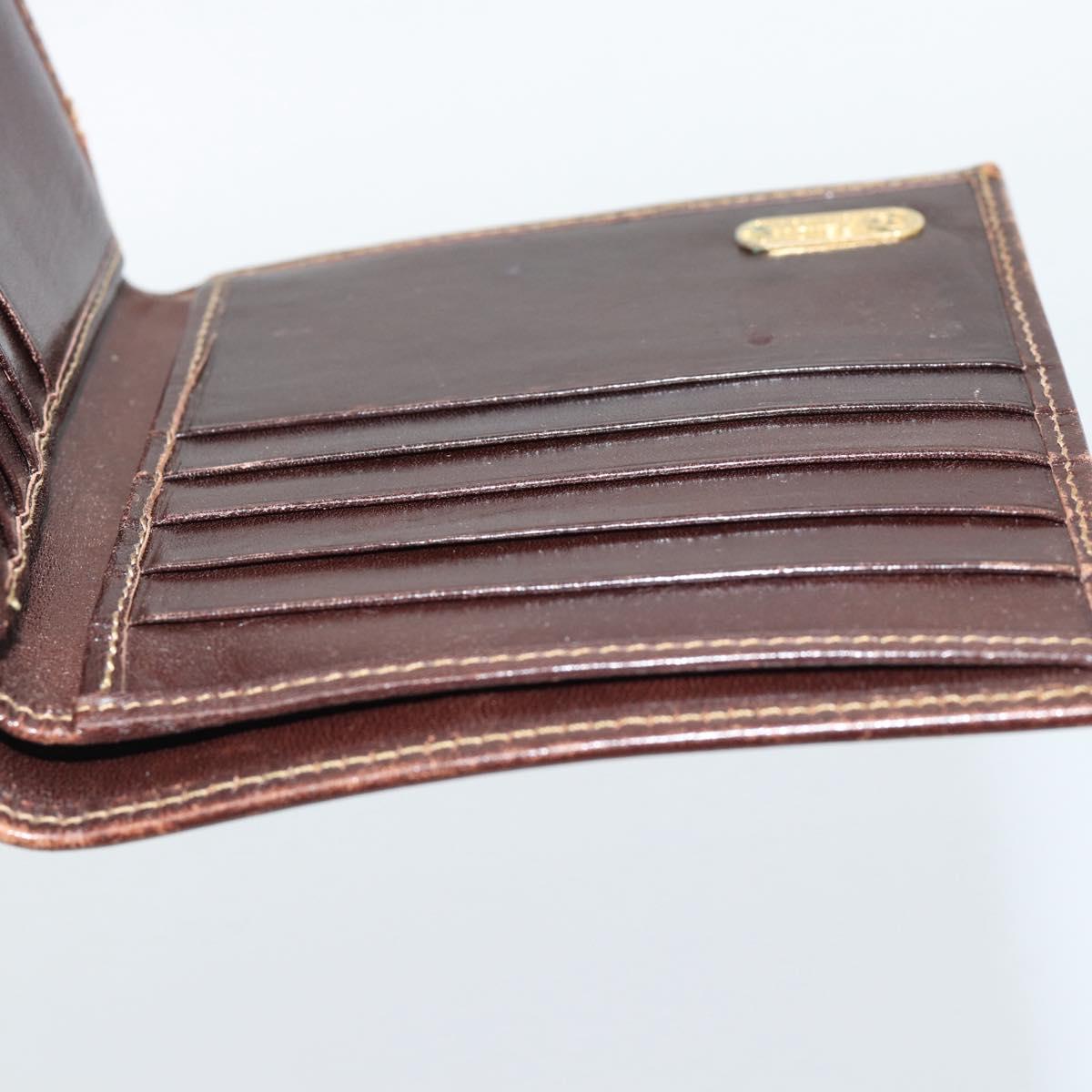 FENDI Zucca Canvas Bifold Wallet Black Brown Auth 186546