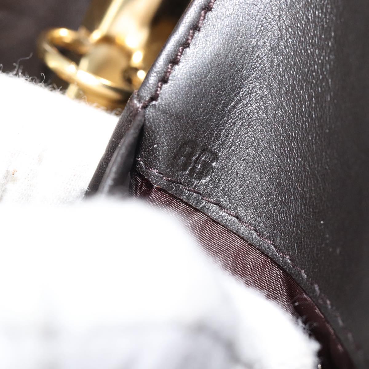 Miu Miu Day Planner Cover Leather Croco Embossed Brown Gold Auth 186547A
