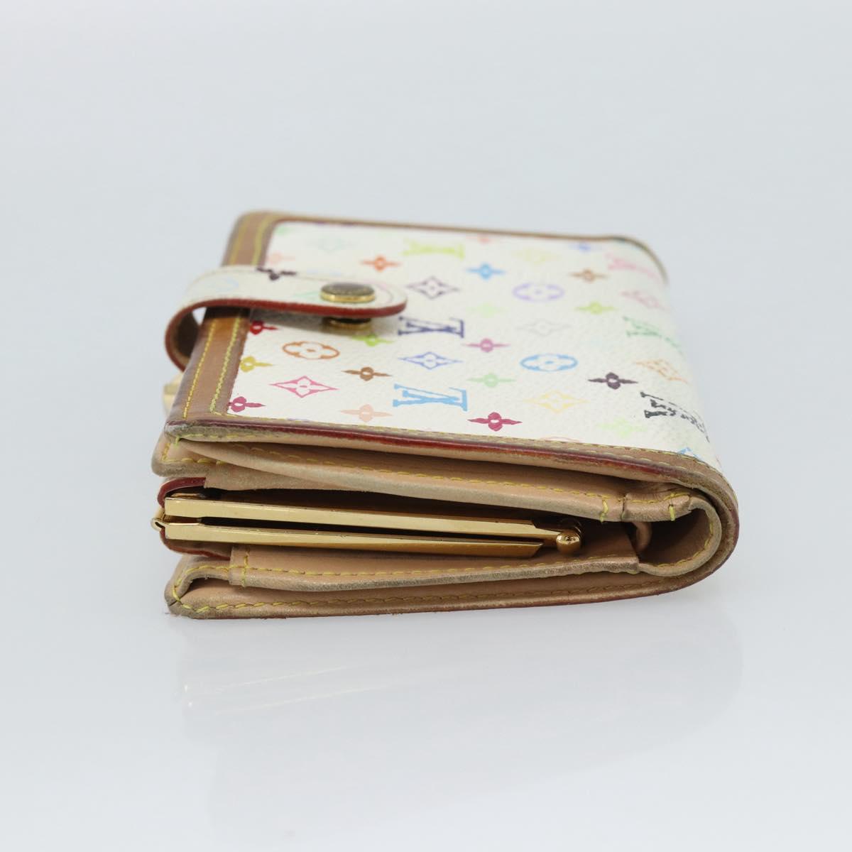 LOUIS VUITTON Multicolor Porte MonnaieViennois Wallet White M92987 Auth 186548