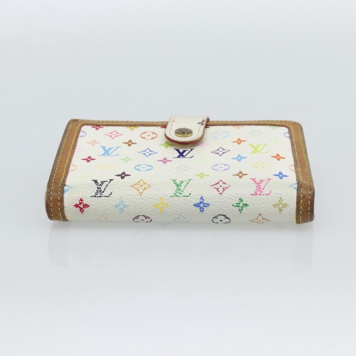 LOUIS VUITTON Multicolor Porte MonnaieViennois Wallet White M92987 Auth 186548