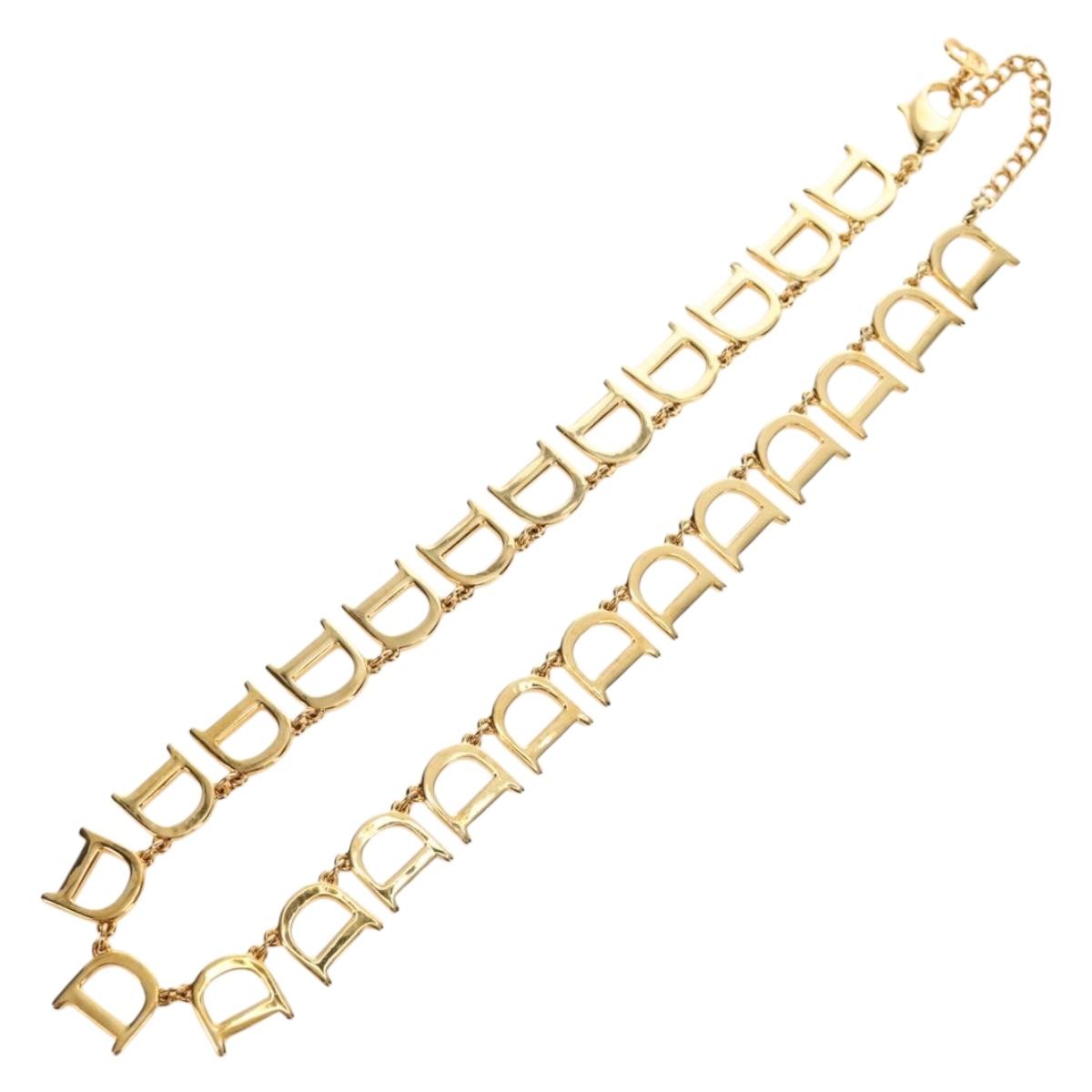 Christian Dior Necklace metal Gold Auth 186549M