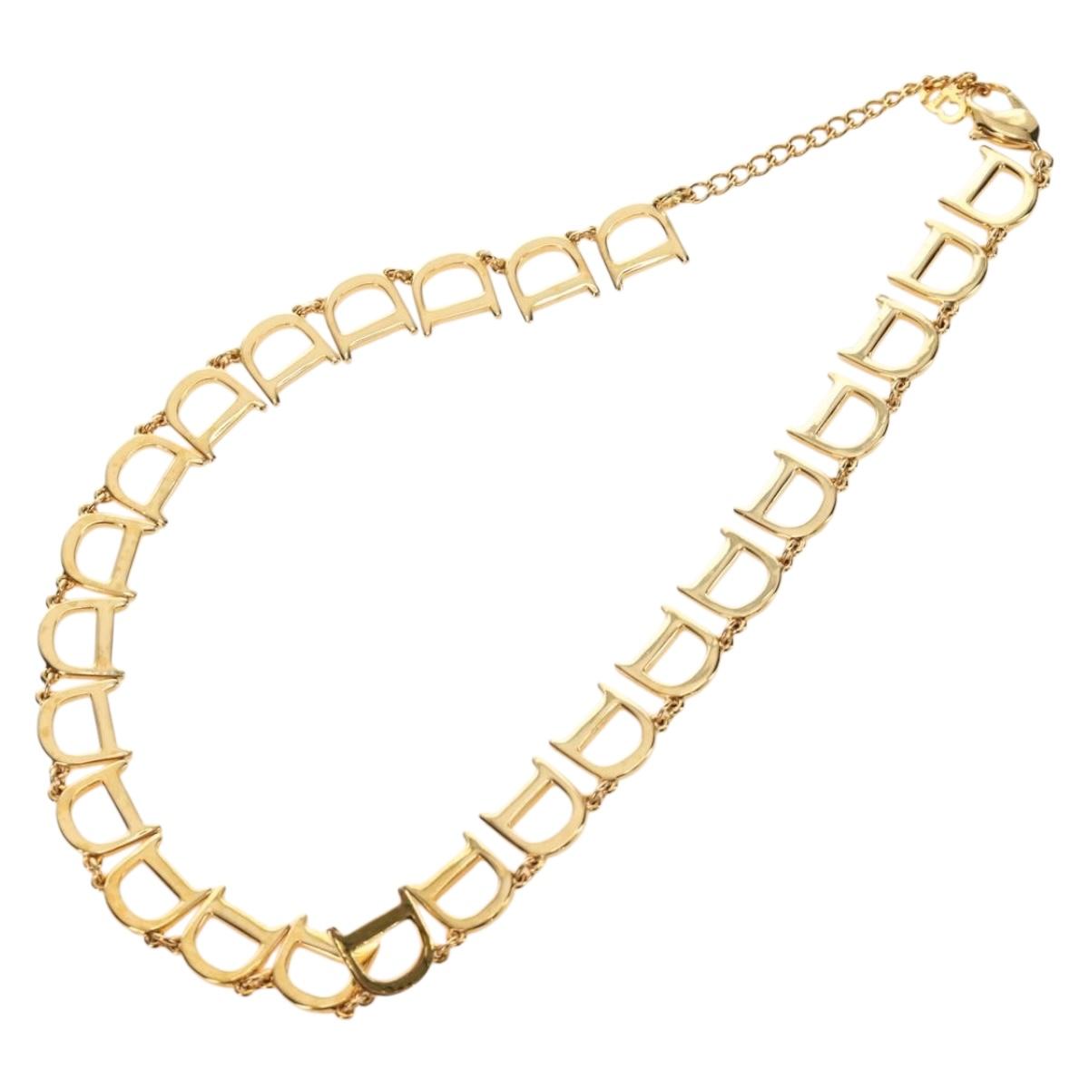 Christian Dior Necklace metal Gold Auth 186549M