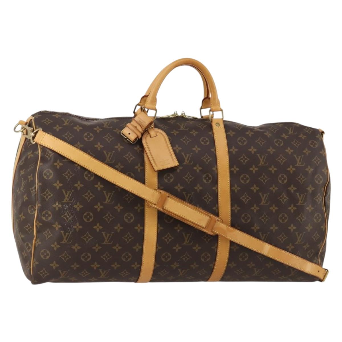 LOUIS VUITTON Monogram Keepall Bandouliere 60 Boston Bag M41412 LV Auth 186556A