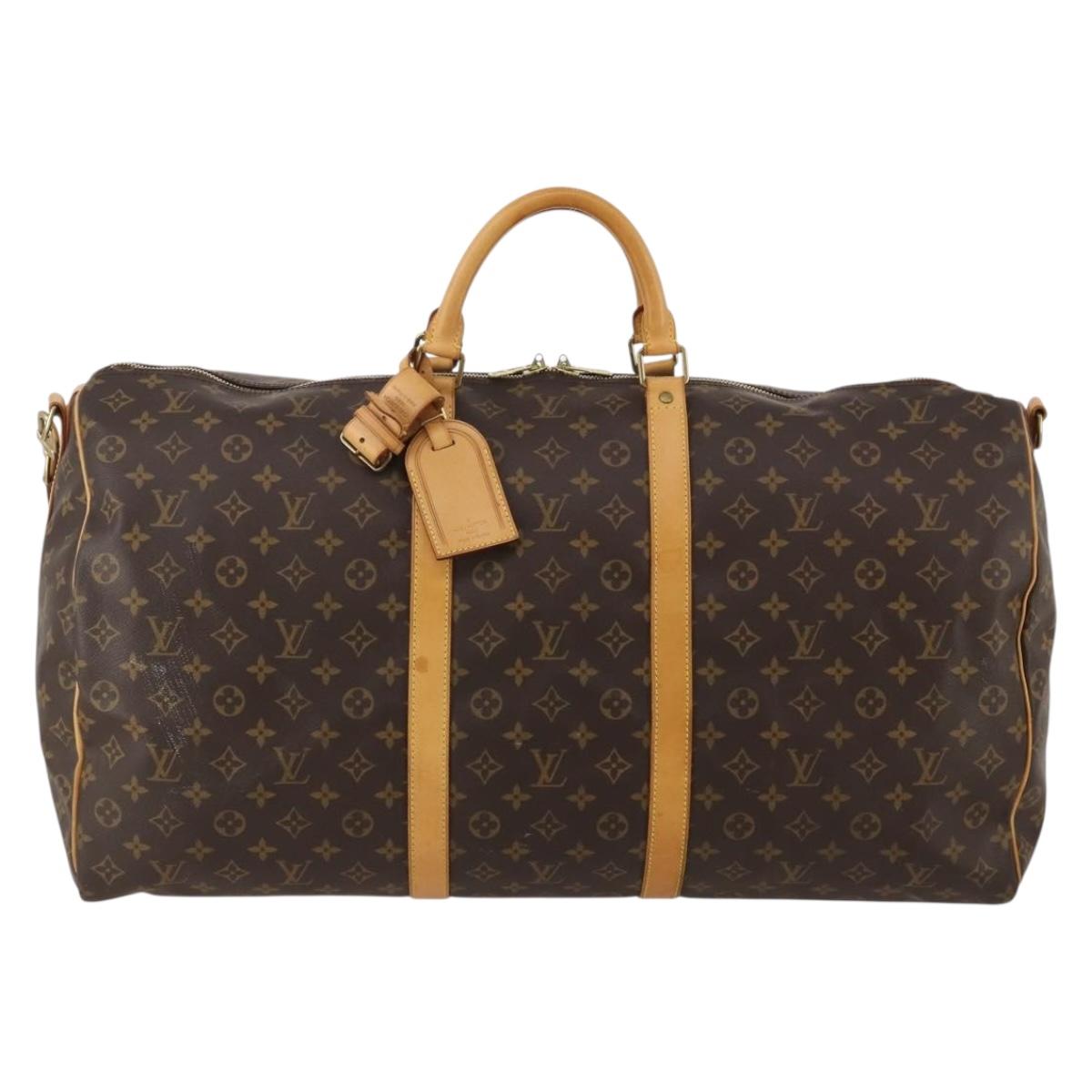 LOUIS VUITTON Monogram Keepall Bandouliere 60 Boston Bag M41412 LV Auth 186556A