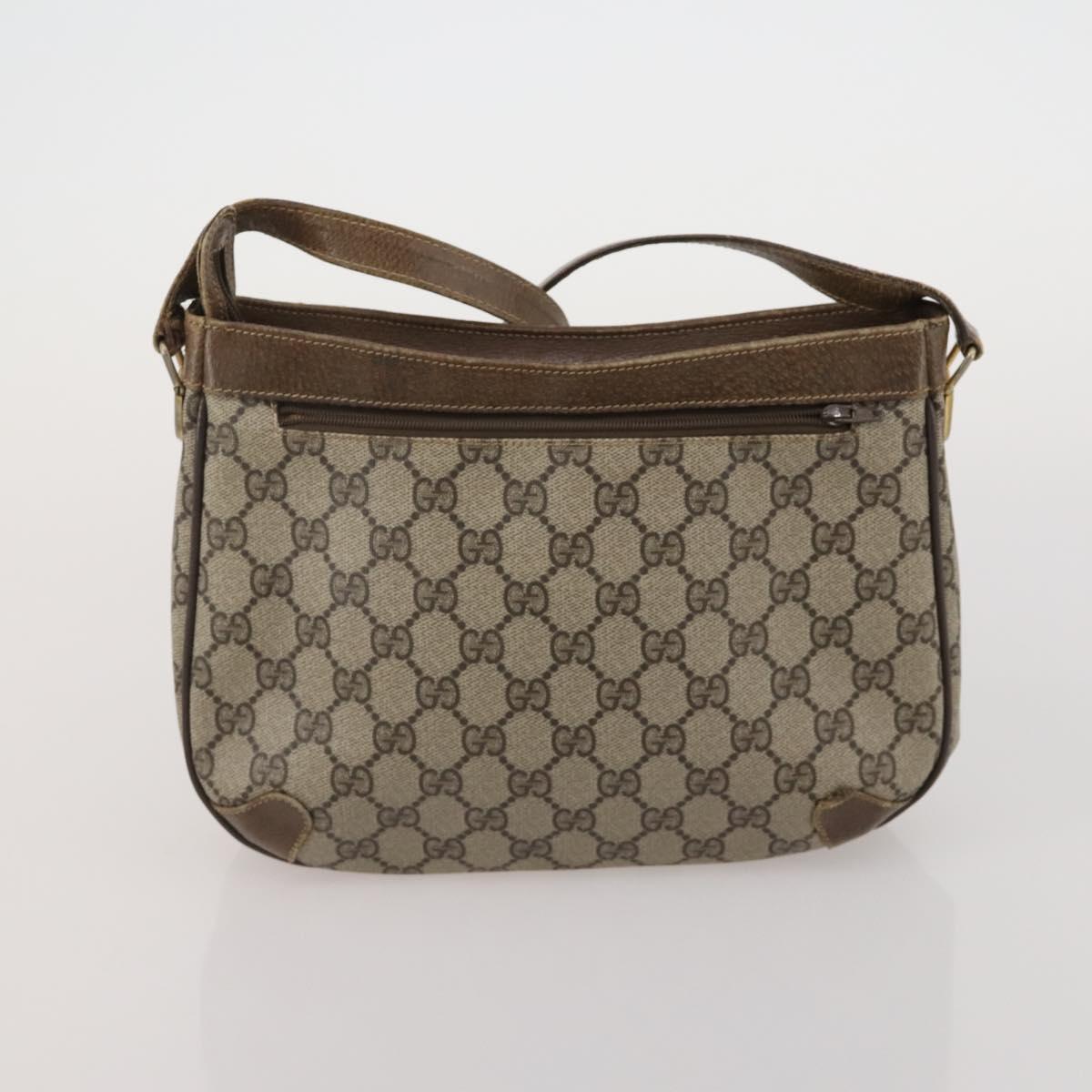 GUCCI GG Canvas GG Supreme Web Sherry Line Bag PVC 3 Set Beige Black Auth 186560