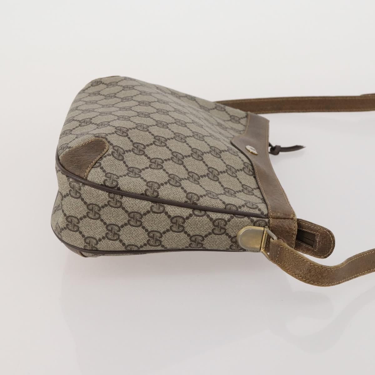 GUCCI GG Canvas GG Supreme Web Sherry Line Bag PVC 3 Set Beige Black Auth 186560