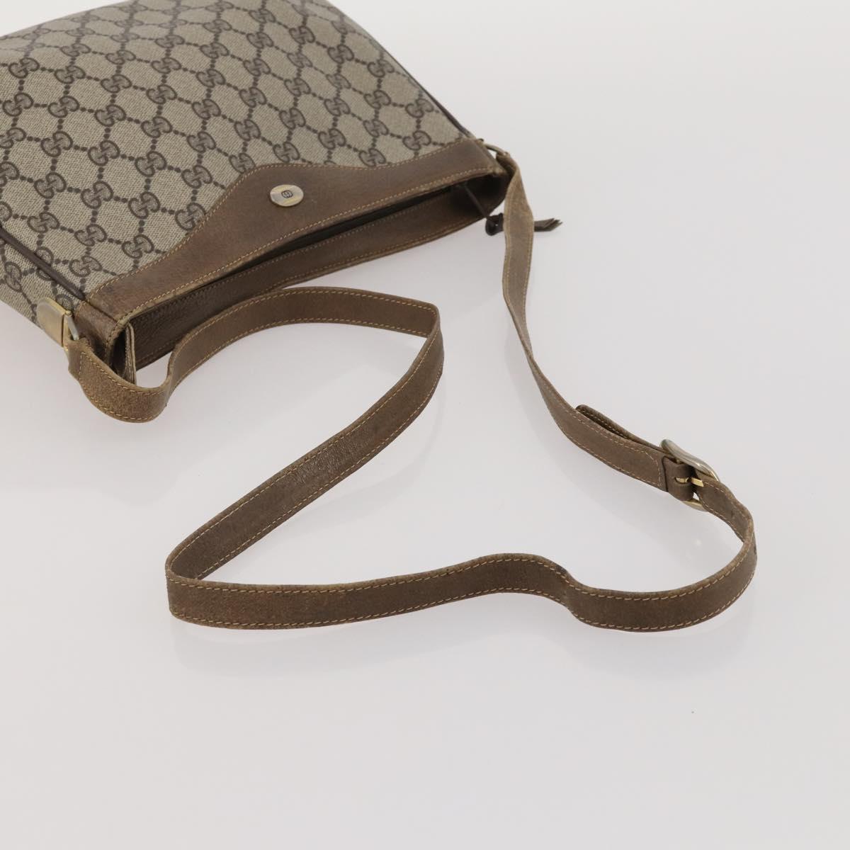GUCCI GG Canvas GG Supreme Web Sherry Line Bag PVC 3 Set Beige Black Auth 186560